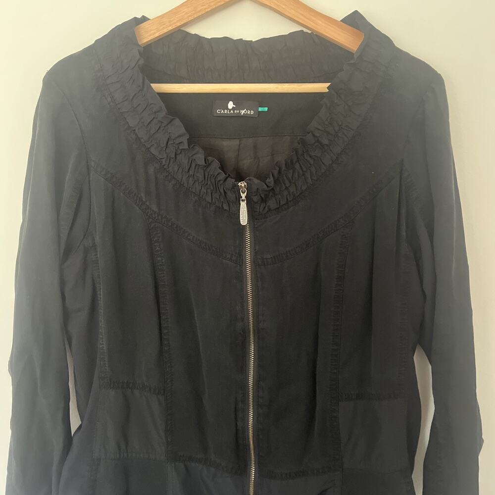 C’arla Du Nord Mixed Media Zip Dress Size 40‎ (U.S. 10) Black